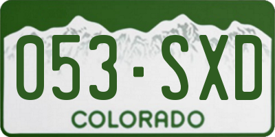 CO license plate 053SXD