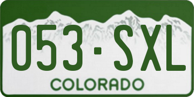 CO license plate 053SXL