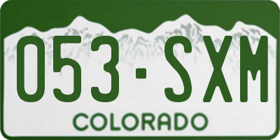 CO license plate 053SXM