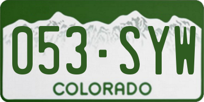 CO license plate 053SYW