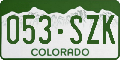 CO license plate 053SZK