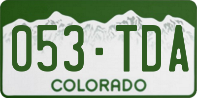 CO license plate 053TDA
