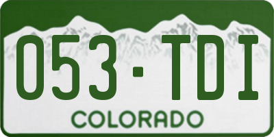 CO license plate 053TDI