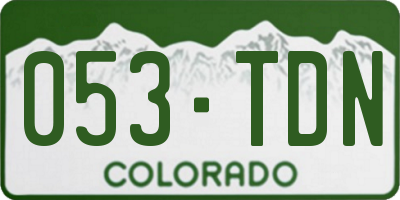 CO license plate 053TDN