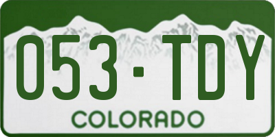 CO license plate 053TDY