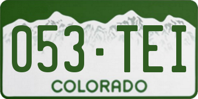 CO license plate 053TEI