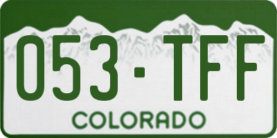 CO license plate 053TFF