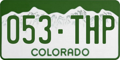 CO license plate 053THP