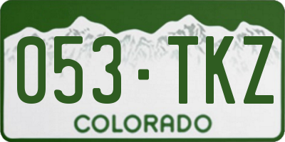 CO license plate 053TKZ