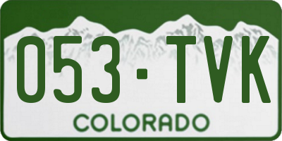 CO license plate 053TVK