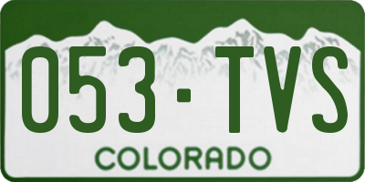 CO license plate 053TVS
