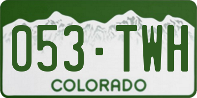 CO license plate 053TWH