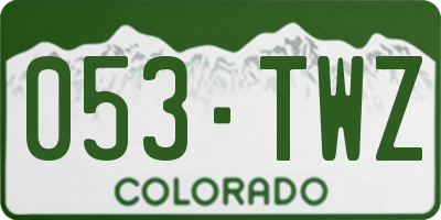 CO license plate 053TWZ