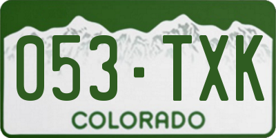 CO license plate 053TXK