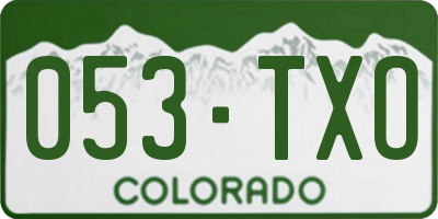 CO license plate 053TXO