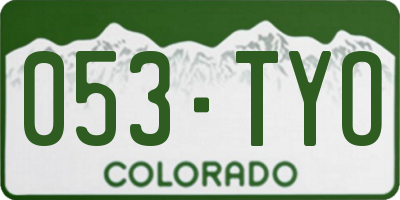CO license plate 053TYO