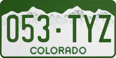 CO license plate 053TYZ