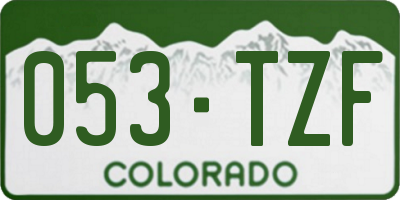 CO license plate 053TZF