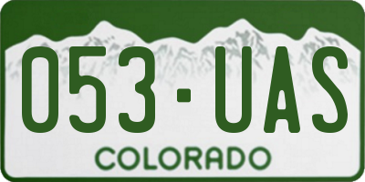 CO license plate 053UAS