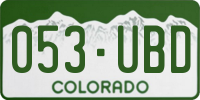 CO license plate 053UBD