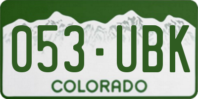 CO license plate 053UBK