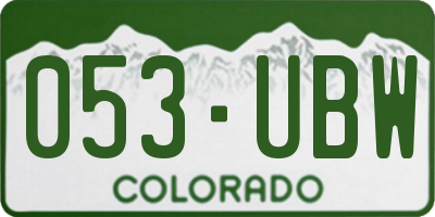 CO license plate 053UBW