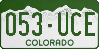 CO license plate 053UCE