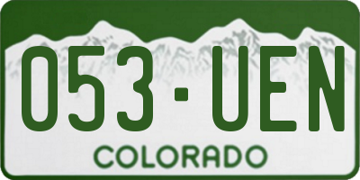 CO license plate 053UEN
