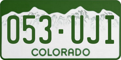 CO license plate 053UJI