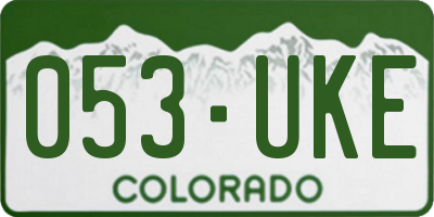CO license plate 053UKE