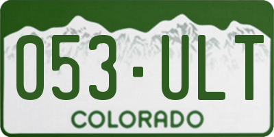 CO license plate 053ULT