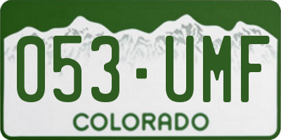 CO license plate 053UMF