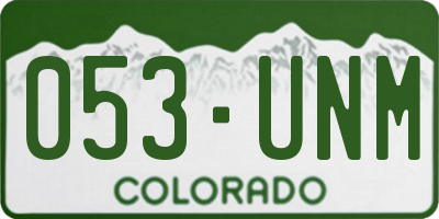 CO license plate 053UNM