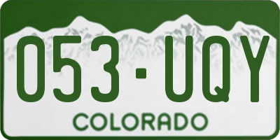 CO license plate 053UQY