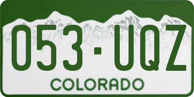 CO license plate 053UQZ