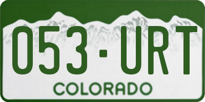 CO license plate 053URT