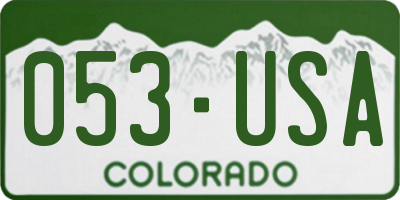 CO license plate 053USA