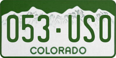 CO license plate 053USO