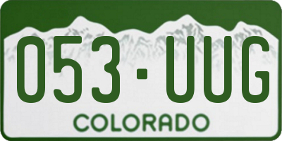 CO license plate 053UUG