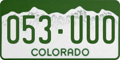 CO license plate 053UUO