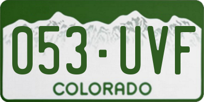 CO license plate 053UVF