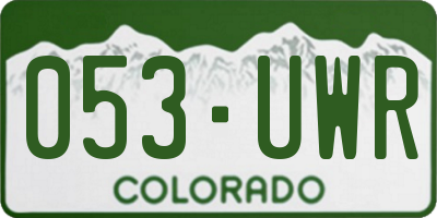 CO license plate 053UWR