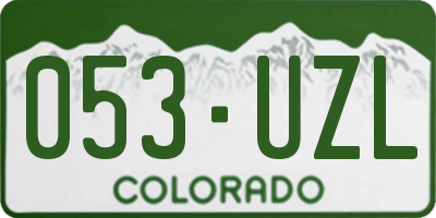 CO license plate 053UZL