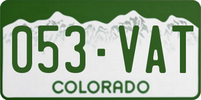 CO license plate 053VAT