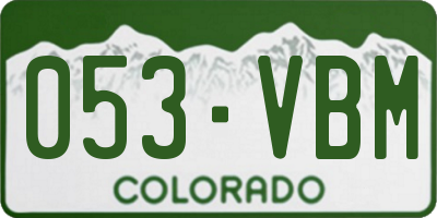 CO license plate 053VBM