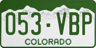 CO license plate 053VBP