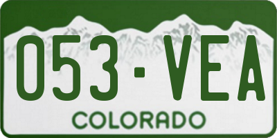 CO license plate 053VEA