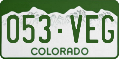 CO license plate 053VEG