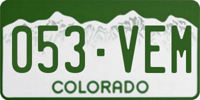 CO license plate 053VEM