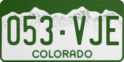 CO license plate 053VJE